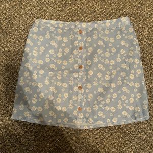 Blue skirt with white flowers